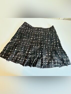 New York & Company Black Skirt with brown and cream abstract Pattern